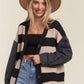 Winnie Denim Sleeve Striped Cardigan