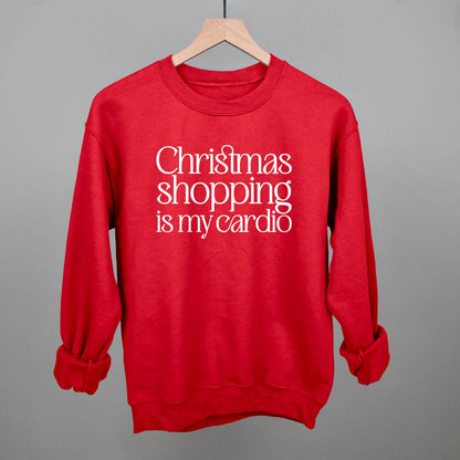 Christmas Shopping Crewneck Sweatshirt- Red