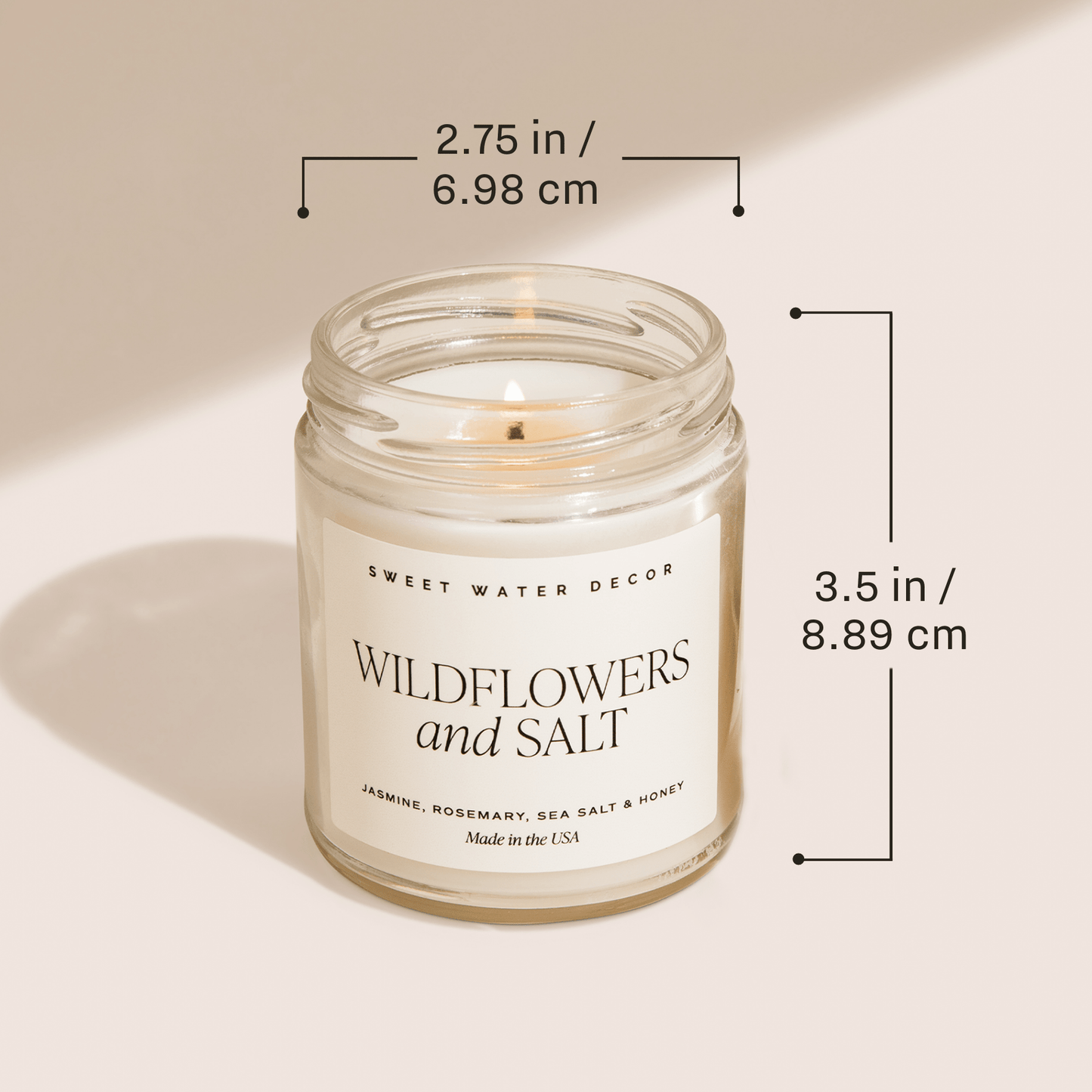 Coastal Lemon Soy Candle - Clear Patterned Jar - 9 oz
