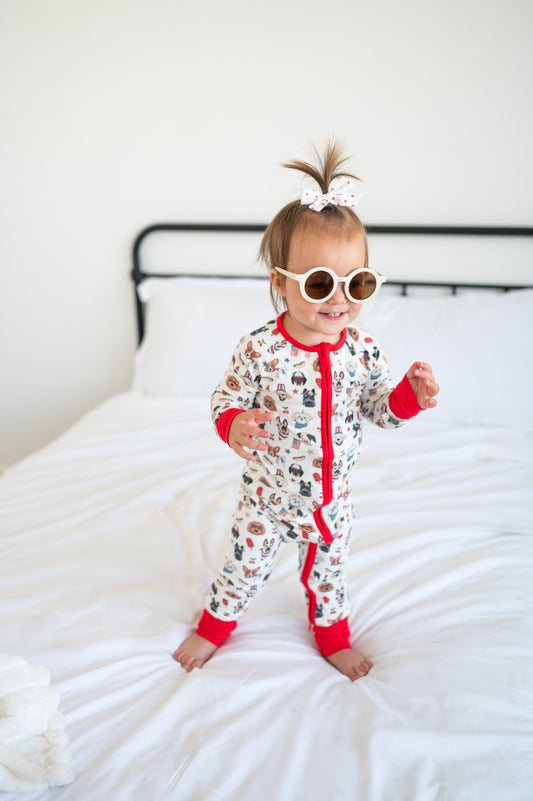 Freedom Dogs Convertible Zip Footie Pajama