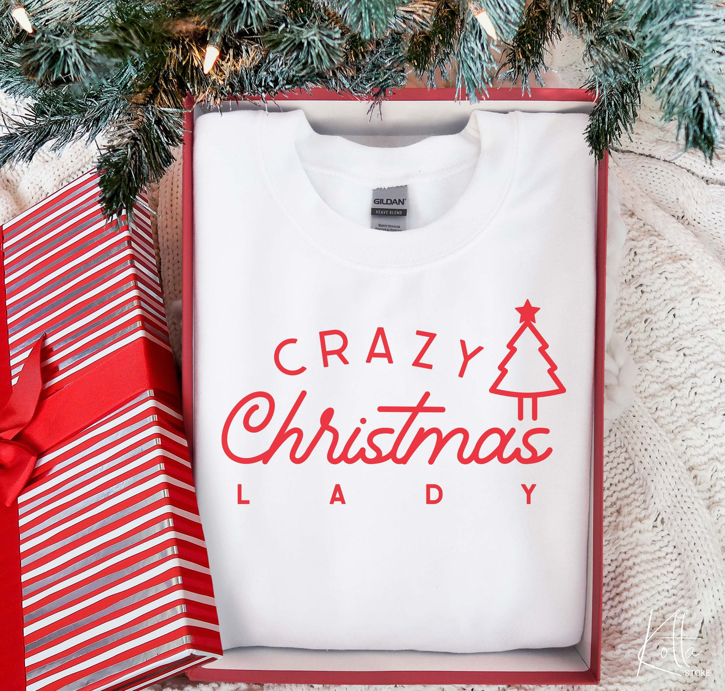 Crazy Christmas Lady Graphic Tee