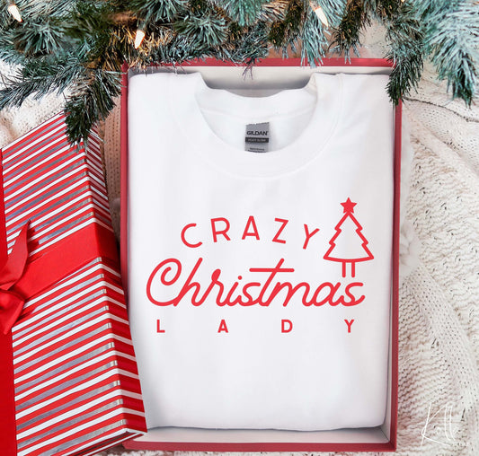 Crazy Christmas Lady Graphic Tee