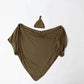 Swaddle Blanket and Hat Set - Army Green