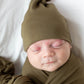 Swaddle Blanket and Hat Set - Army Green