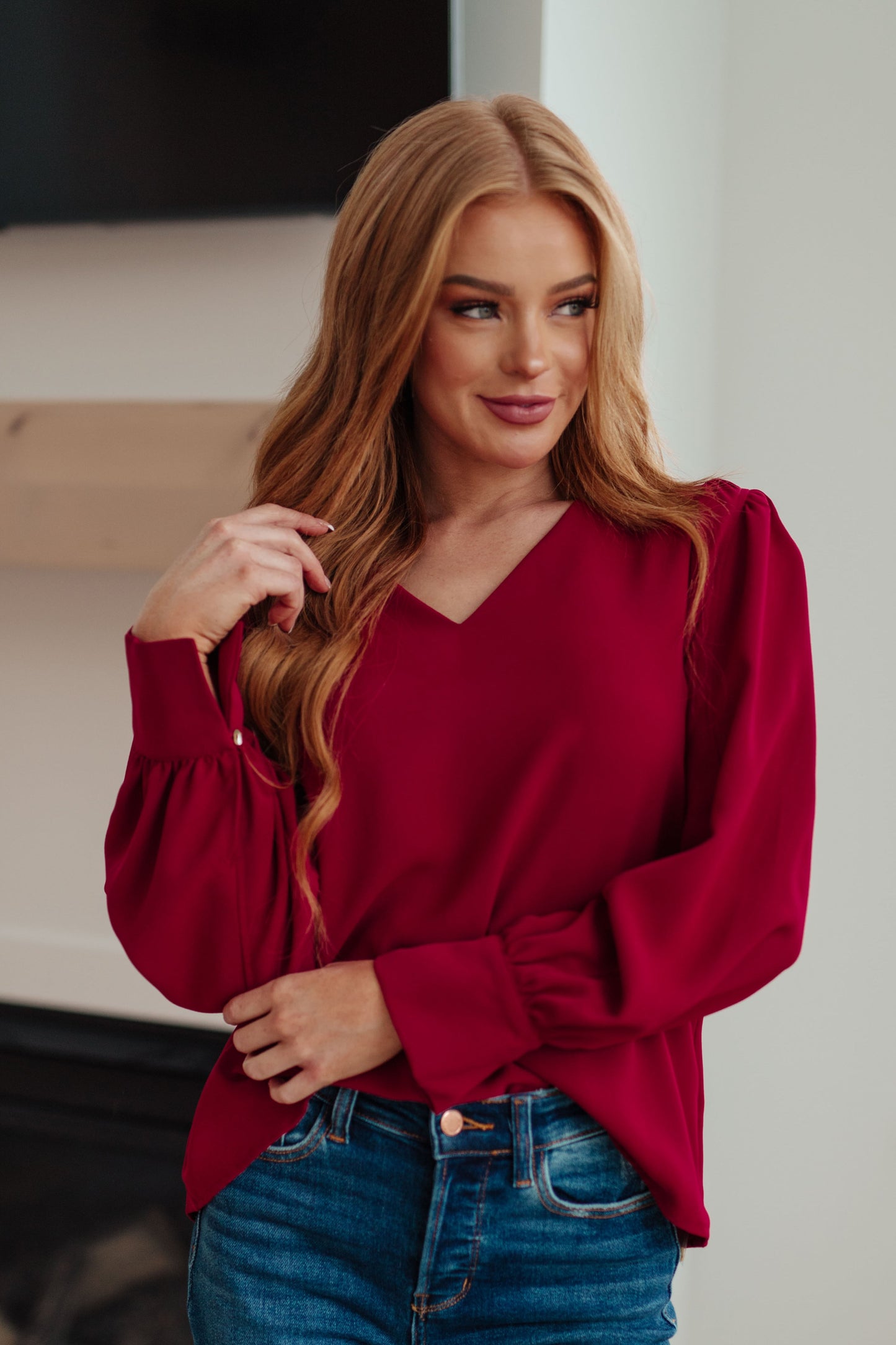 Back in Business V-Neck Blouse