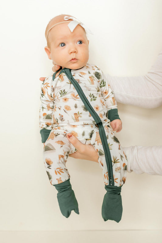 Forest Bamboo Convertible Jumpsuit (0-3 Months)
