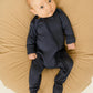 Navy Blue Bamboo Convertible Jumpsuit (0-3 Months)