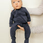Navy Blue Bamboo Convertible Jumpsuit (0-3 Months)