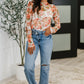 Barely Behaving Floral Print Layering Top in Coral