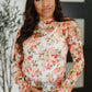 Barely Behaving Floral Print Layering Top in Coral