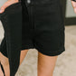 Bentli High Rise Side Tie Denim Skort in Black