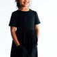 Black Short Sleeve Pocket Twirl Dress