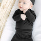 Black Baby Outfit With Hat Option (Newborn-12 months sizes)