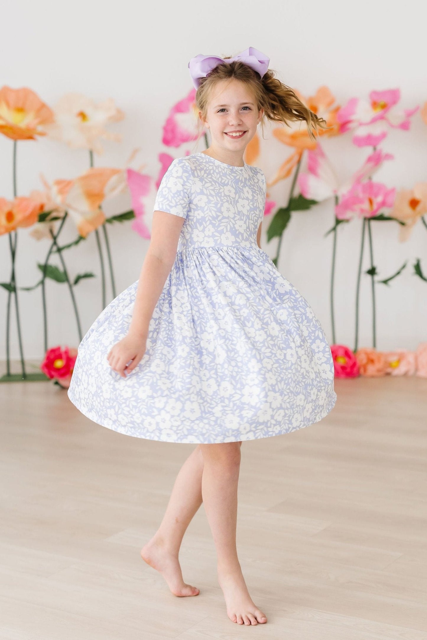 Blossom Bliss Short Sleeve Pocket Twirl Dress