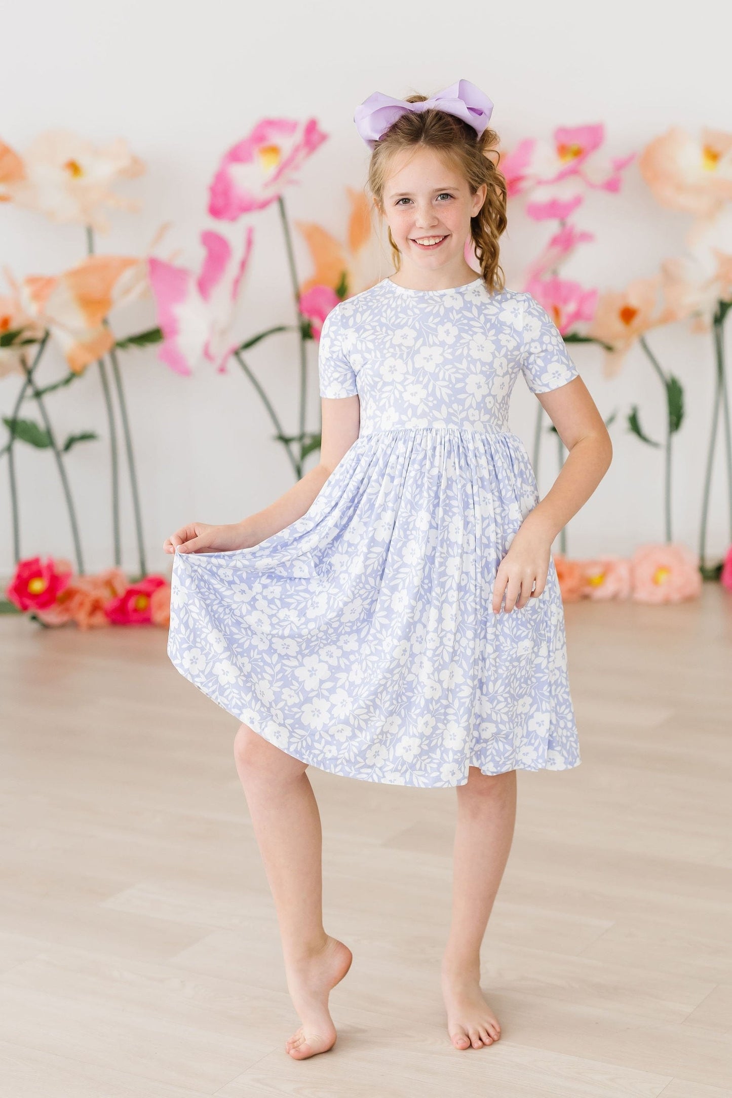 Blossom Bliss Short Sleeve Pocket Twirl Dress