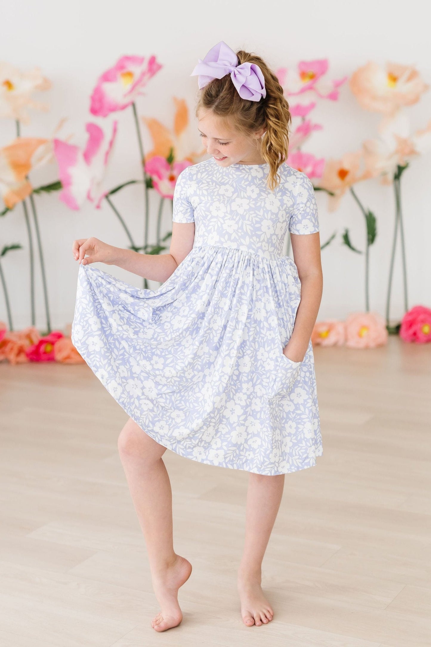 Blossom Bliss Short Sleeve Pocket Twirl Dress
