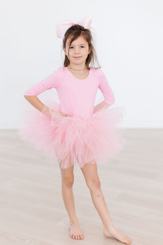 Bubblegum Pink 3/4 Sleeve Tutu Leotard