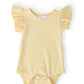 Butter Yellow Short Sleeve Flutter Bodysuit