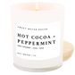 Hot Cocoa and Peppermint Soy Candle - White Jar - 11 oz