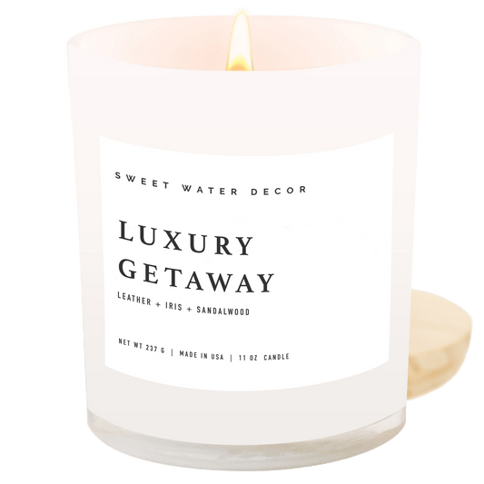 Luxury Getaway Soy Candle - White Jar - 11 oz
