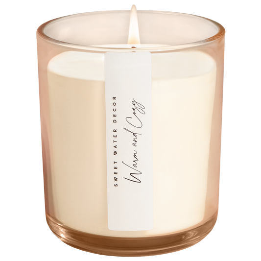 Warm and Cozy Soy Candle - Tinted Glass Jar - 12 oz