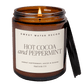 Hot Cocoa and Peppermint Soy Candle - Amber Jar - 9 oz