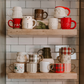 Red Stripe 14oz. Gold Handle Coffee Mug
