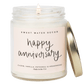 Happy Anniversary Soy Candle - Clear Jar - 9 oz (Palo Santo Patchouli)
