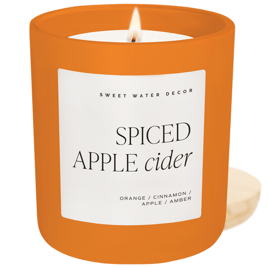Spiced Apple Cider Soy Candle - Orange Matte Jar - 15 oz