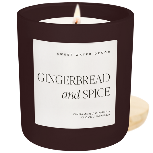 Gingerbread and Spice Soy Candle - Brown Matte Jar - 15 oz