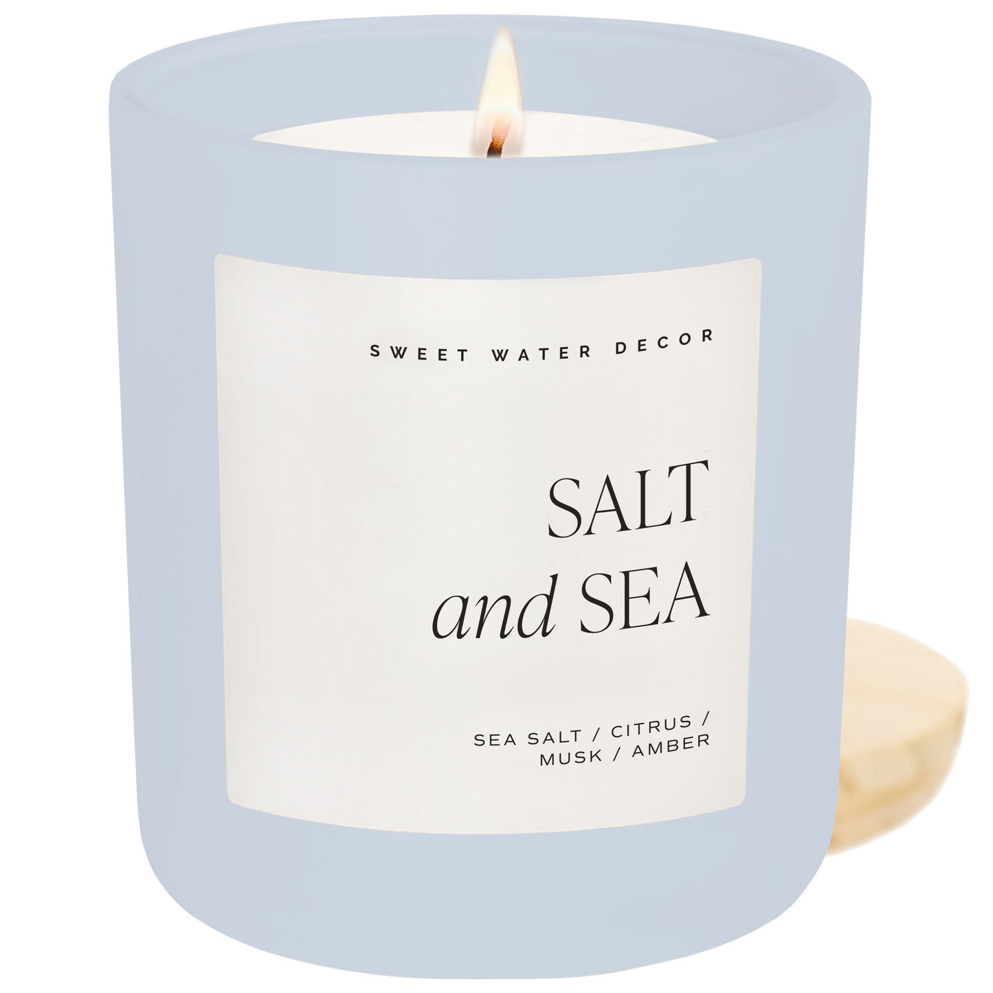 Salt and Sea Soy Candle - Blue Matte Jar - 15 oz