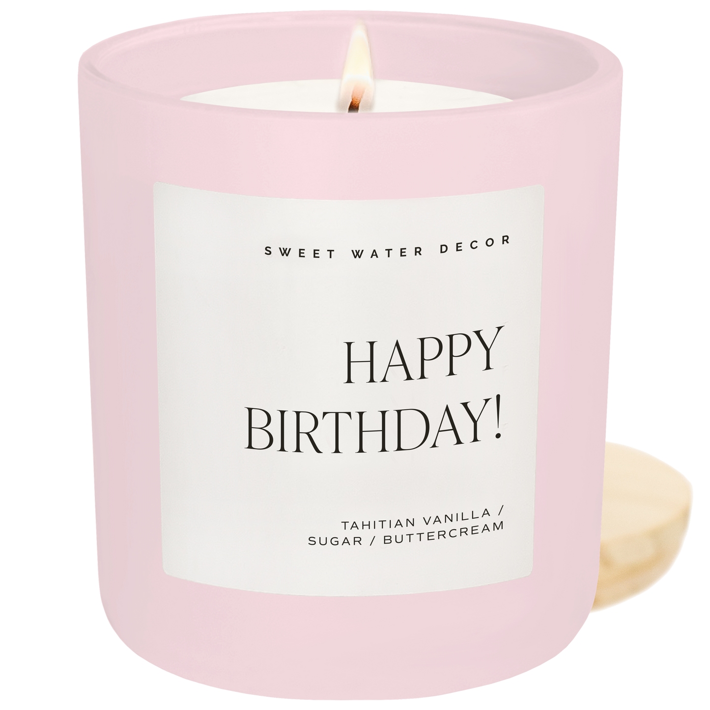 Happy Birthday Soy Candle - Pink Matte Jar - 15 oz