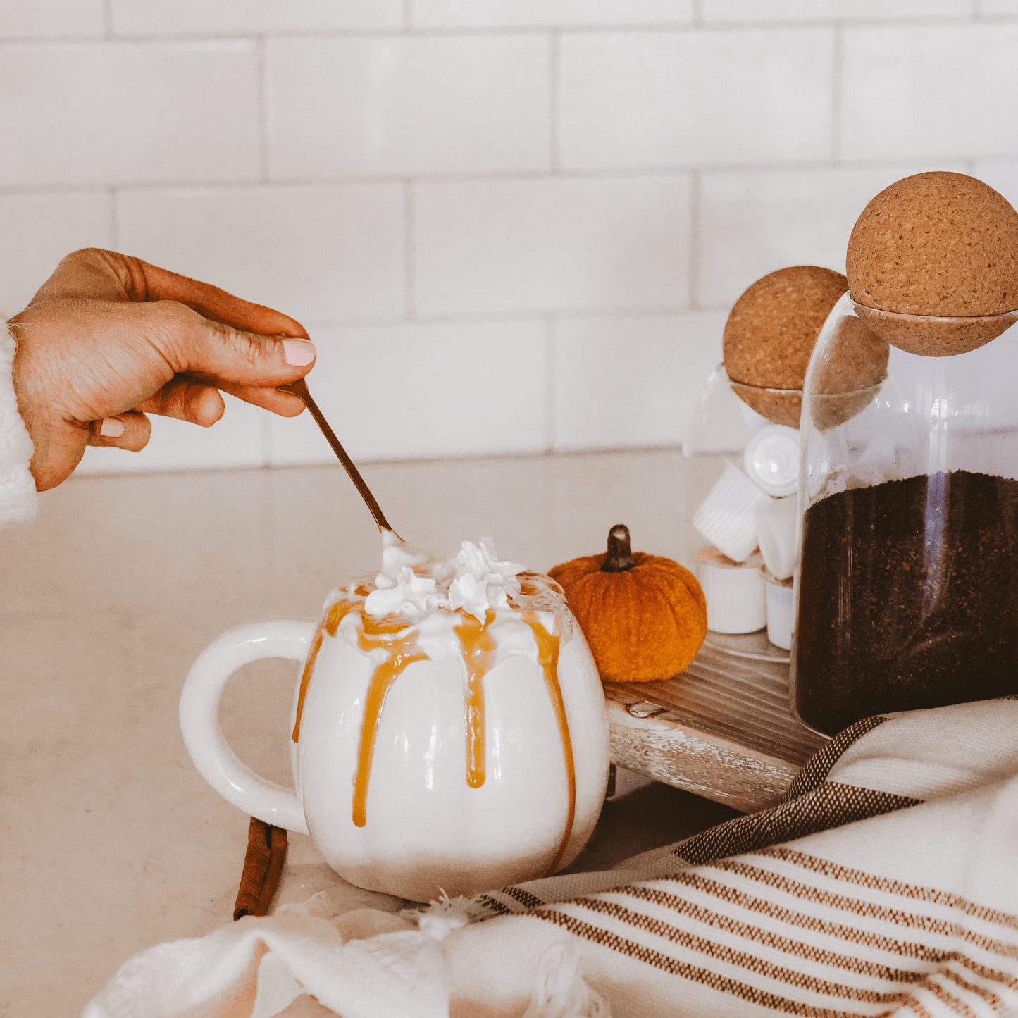 Cream Pumpkin 19oz. Figurine Coffee Mug