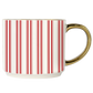 Red Stripe 14oz. Gold Handle Coffee Mug