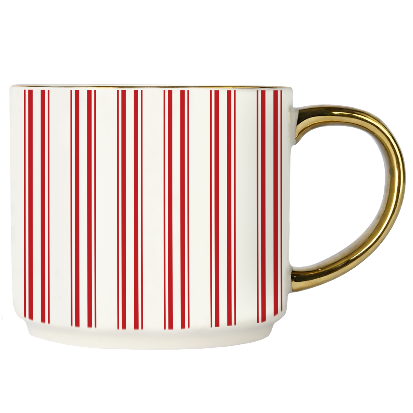 Red Stripe 14oz. Gold Handle Coffee Mug