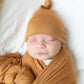 Camel Brown Swaddle Blanket and Hat Set