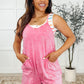 Carefree Cutie Slouchy Pocket Romper in Pink