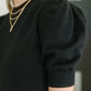 Casually Classy Puff Sleeve Blouse in Black