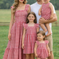 Summer Plaid Smocked Ruffled Dress