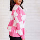 Check Yourself Checkered Sweater in Pink