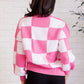 Check Yourself Checkered Sweater in Pink