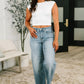 Claudia Mid Rise Wide Leg Ankle Jean
