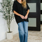 Coastal Ease V-Neck Top in Black