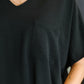Coastal Ease V-Neck Top in Black