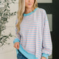 Color Clash Drop Shoulder Long Sleeve