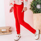 Holly Red | Ribbed SLIM LEGGINGS