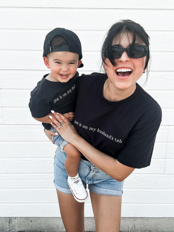 Put It On My Dad's Tab Embroidered T-Shirt