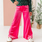 Hot Pink Velvet | Wide-Leg Pants