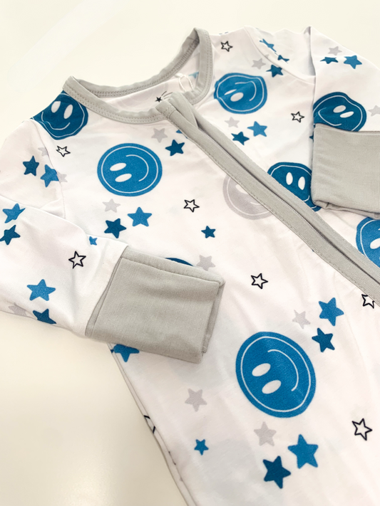Blue Smiley Zippy