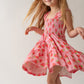 Strawberry Shirred Dress